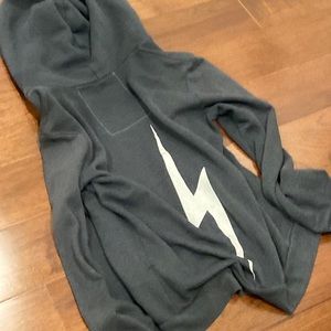 White lightning bolt aviator nation zip up jacket